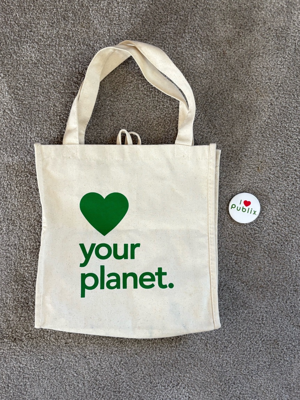 PUBLIX canvas bag and pin